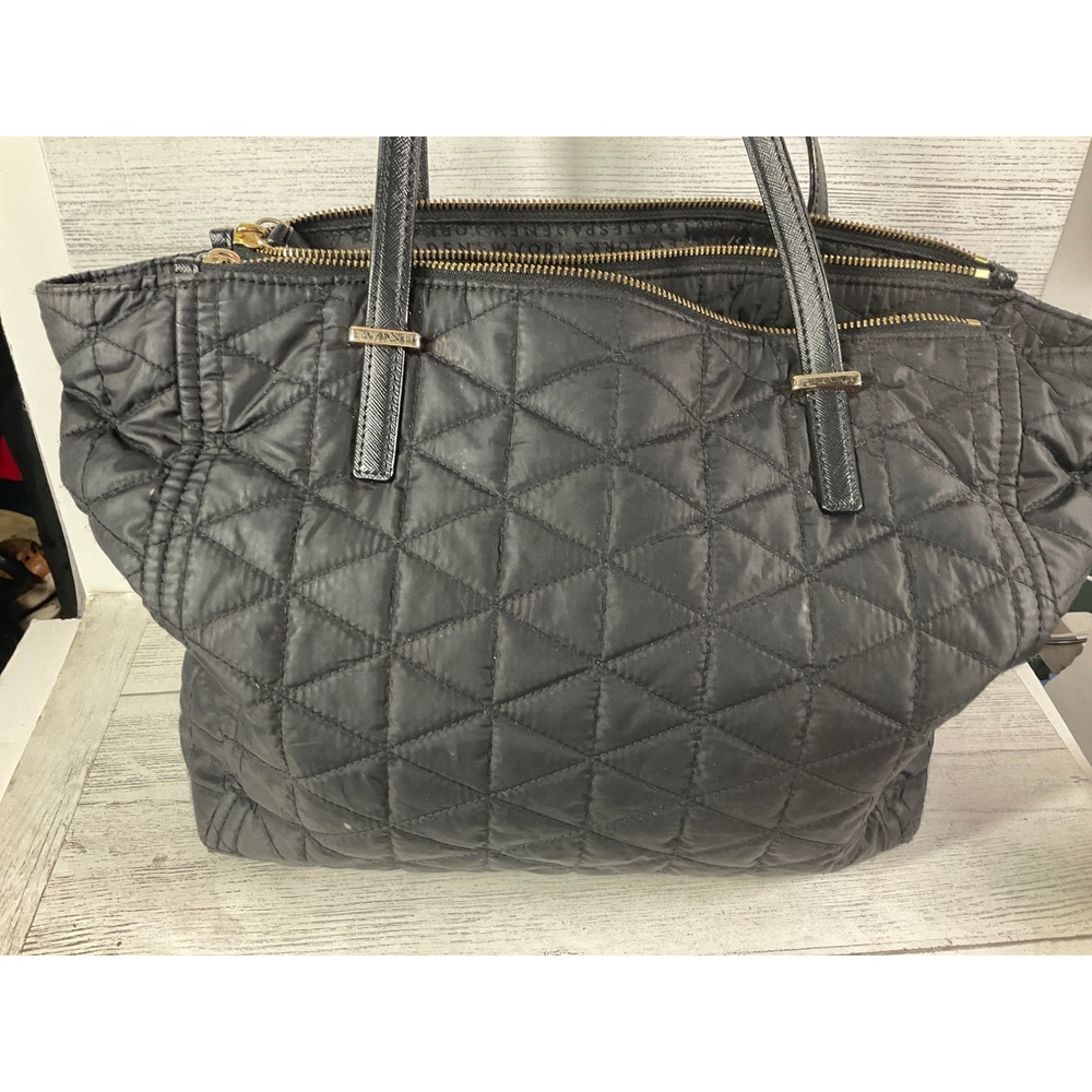 Kate Spade Quilted Black Tote Bag w/ Multiple compartments - Picture 3 of 7